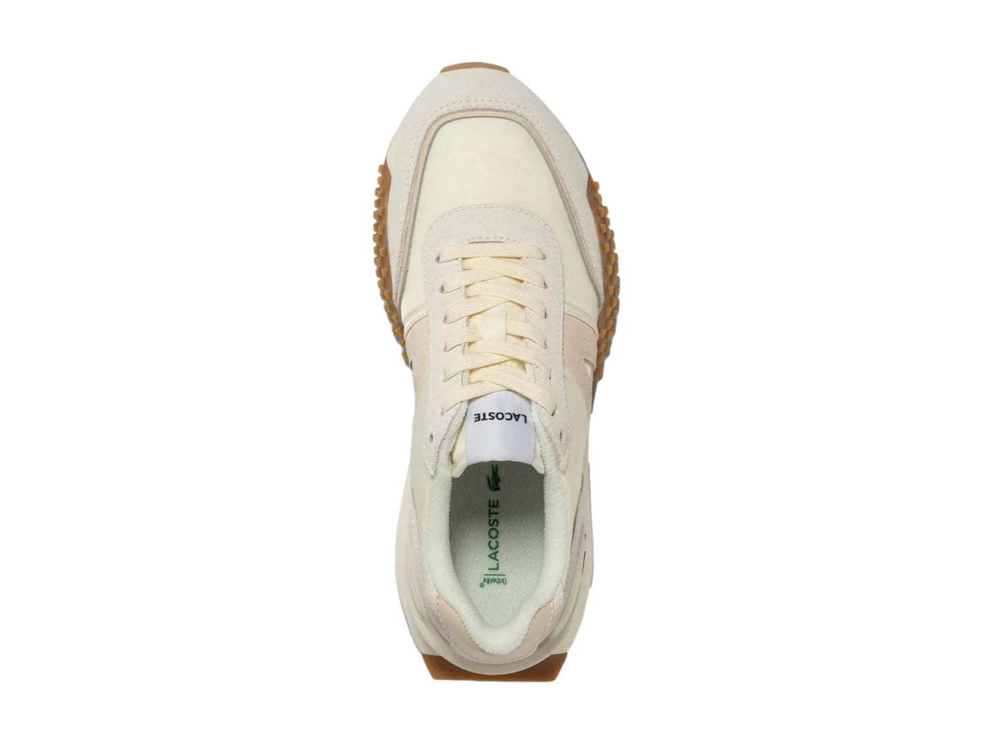 Tenis Lacoste L Spin Deluxe Blanco y Beige para Mujer