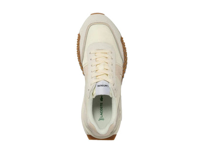 Tenis Lacoste L Spin Deluxe Blanco y Beige para Mujer