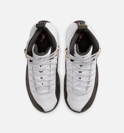 Air Jordan 12 Retro Taxi Grade School Lifestyle Shoe White Black Taxi