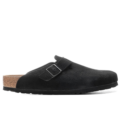 Wide Boston Soft Footbed Suede Black