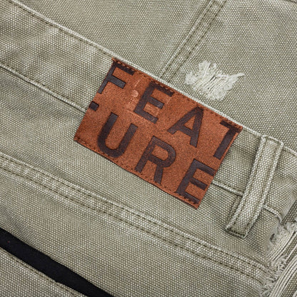 Ryan Double Knee Shorts Washed Olive