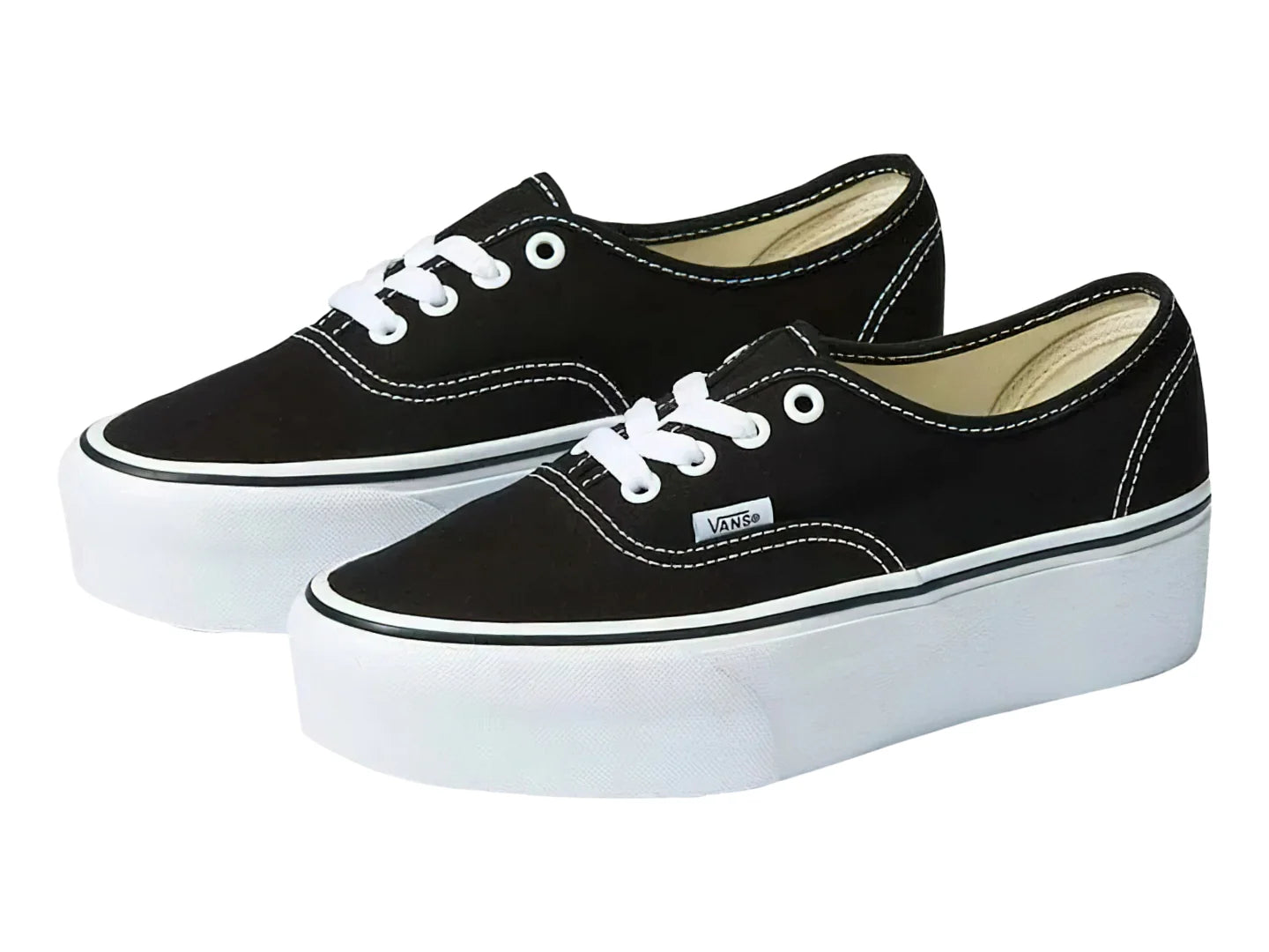 Tenis Vans Authentic Stackform Negro y Blanco para Mujer