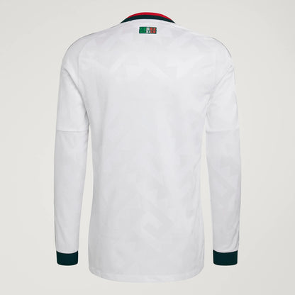 adidas Mexico Away Authentic Long Sleeve Mens Soccer Jersey 2026 White