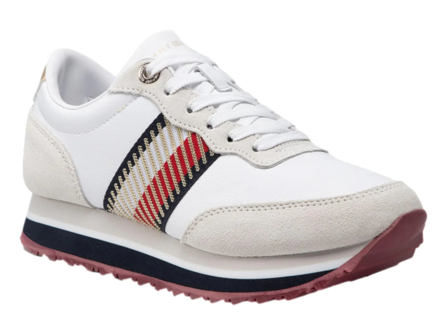 Tenis Tommy Hilfiger Corporate Sequins Runner Blancos para Mujer