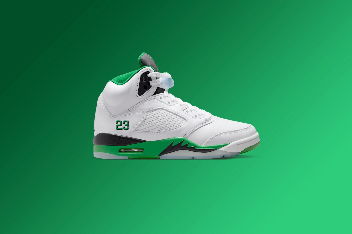 Womens Air Jordan 5 Retro White Lucky Green Ice Blue