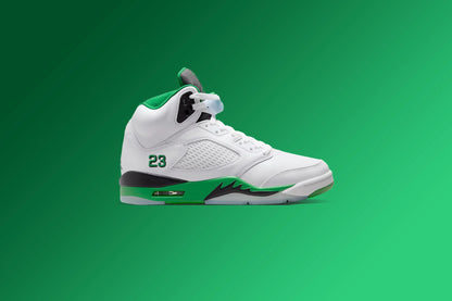Womens Air Jordan 5 Retro White Lucky Green Ice Blue