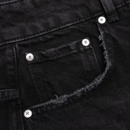 Tailored Denim Shorts Black