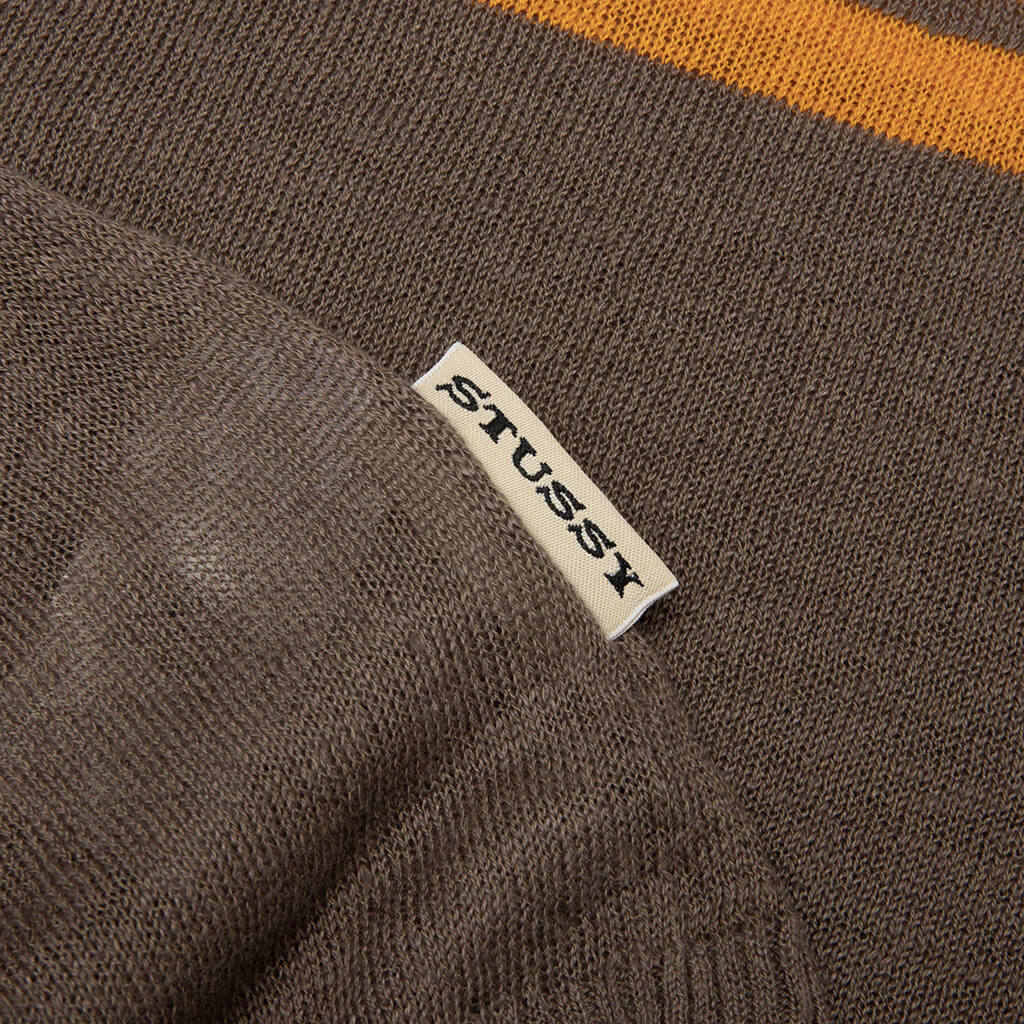 Lightweight Striped Sweater Brown
