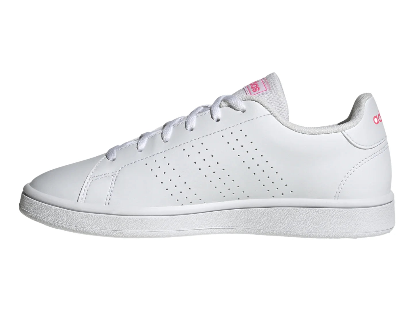 Tenis Adidas Advantage Base Blanco y Rosa para Mujer