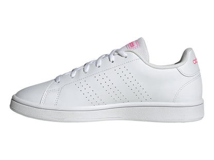 Tenis Adidas Advantage Base Blanco y Rosa para Mujer