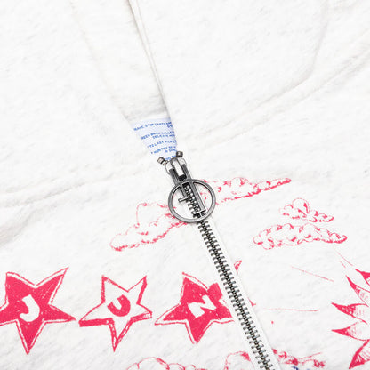 Scribbles Zip Hoodie Grey