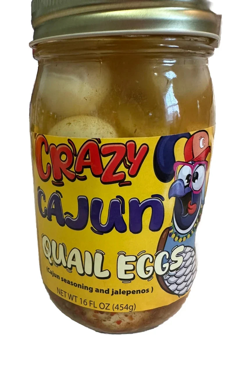 Spicy Cajun Pickled Quail Eggs in Jar, Jalapeño Infused Savory Snack