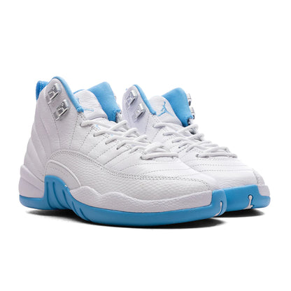 Air Jordan 12 Retro Melo GS White University Blue Metallic Silver