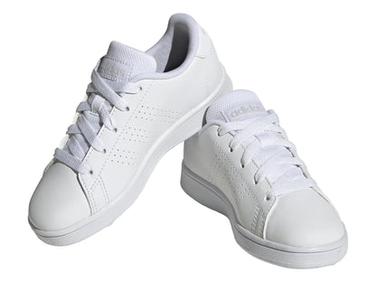 Tenis Adidas Advantage Blanco y Gris para Niño