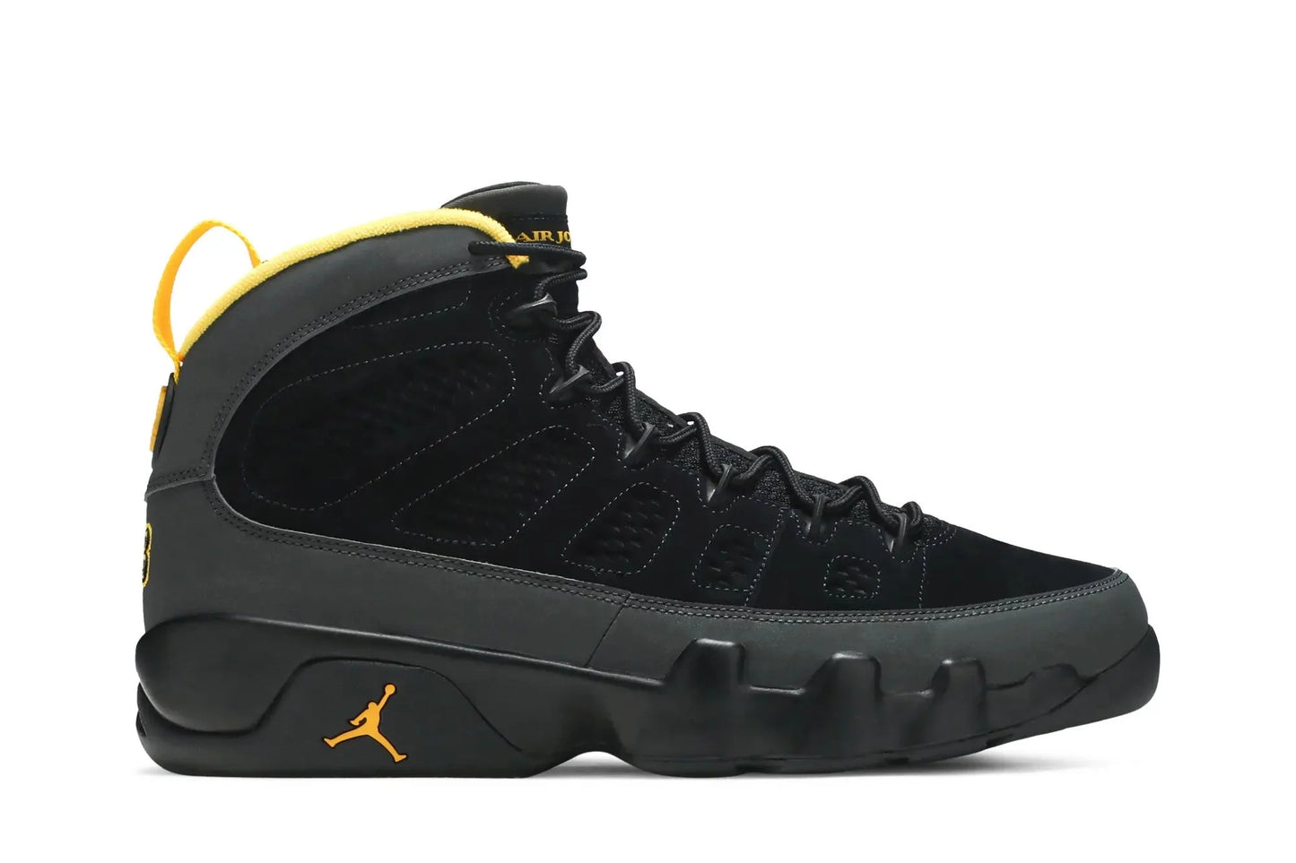 Jordan 9 Retro Dark Charcoal University Gold