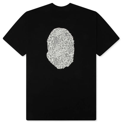 Wild Leopard Pattern Ape Head Relaxed Fit Tee Black