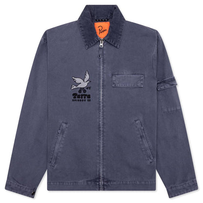 Twilled Bird Wheel Jacket Washed Blue