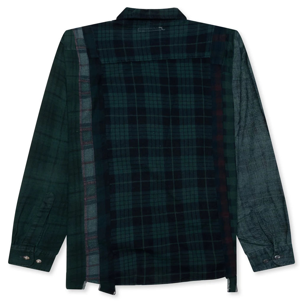 Over Dye 7 Cuts Wide Shirt Green