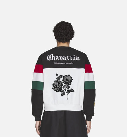 Chavarria Fleece Crewneck Mens Sweatshirt Black White