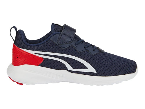 Tenis PUMA All Day Active Azul Marino y Rojo para Niño