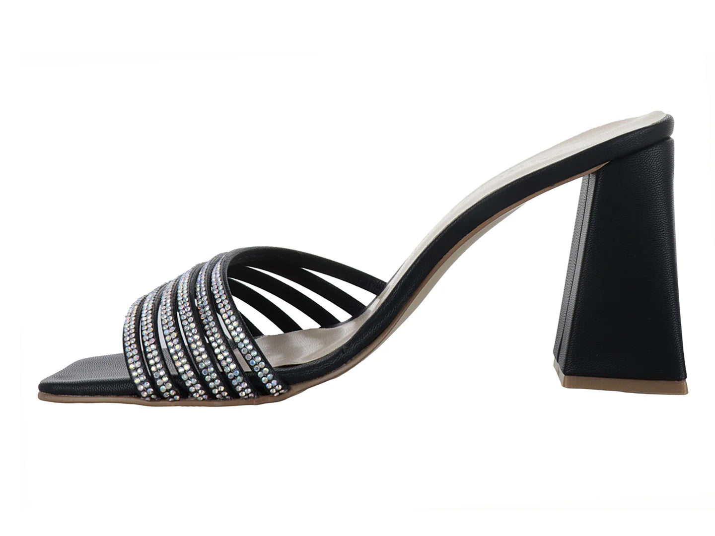 Sandalias ROZE Negro con Pedrería para Mujer