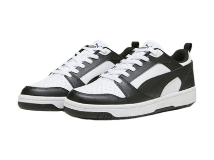 Tenis PUMA Rebound V6 Low Blanco y Negro para Hombre
