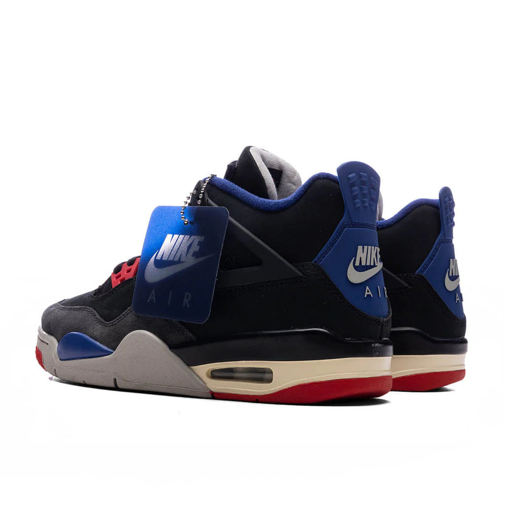 Air Jordan 4 Retro Rare Air GS Black Fire Red Deep Royal Blue