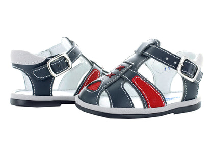 Sandalias Miniburbujas Azul Marino y Rojo para Niño