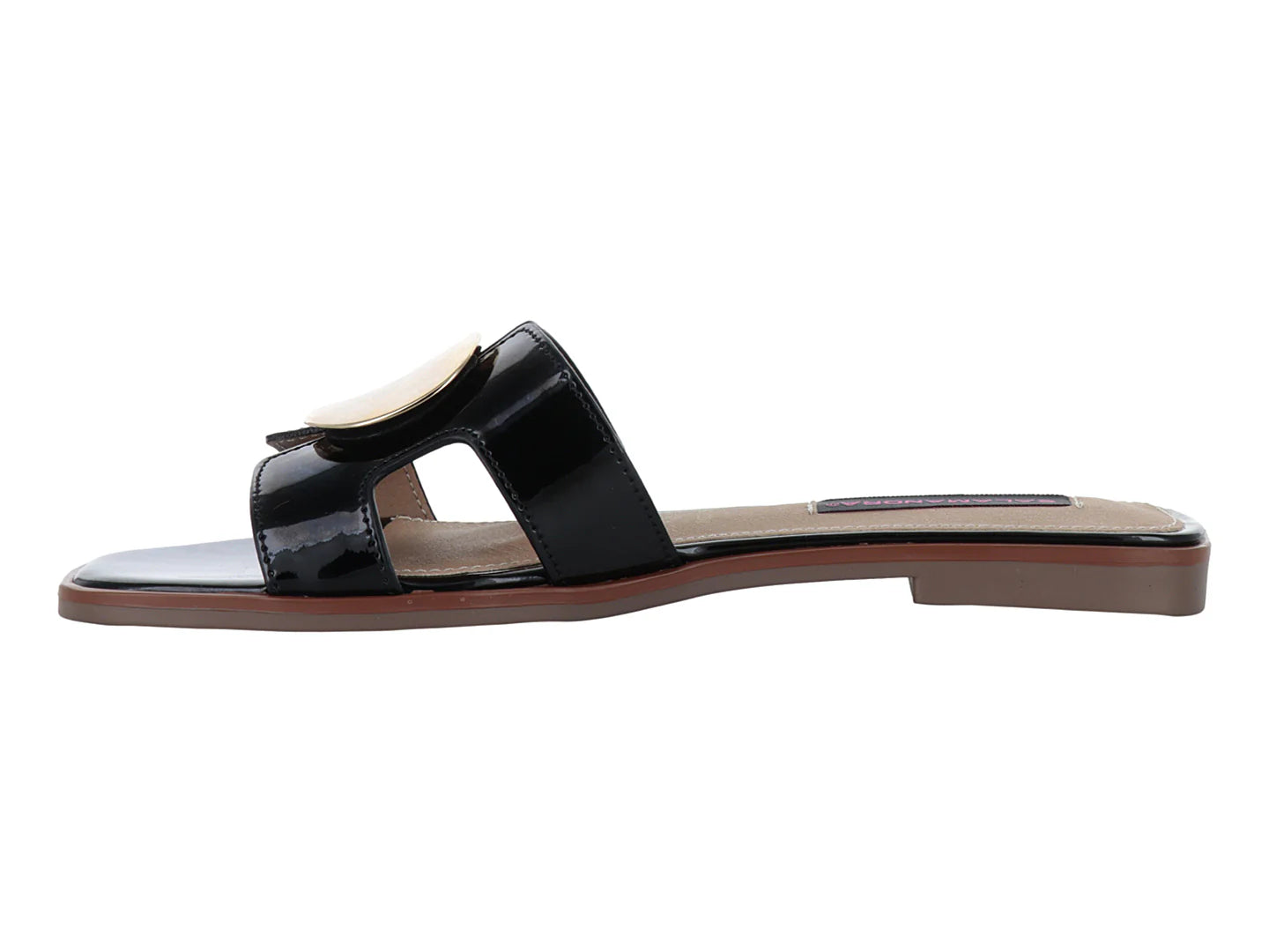 Sandalias Salamandra de Charol Negro para Mujer