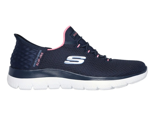 Tenis Skechers Summits Azul Marino y Rosa para Mujer