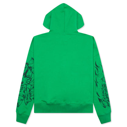 Flames N Stuff Hoodie Spray Fade Green