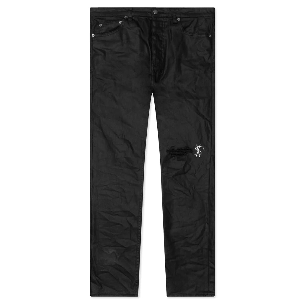Chitch Waxed Silver Pants Black