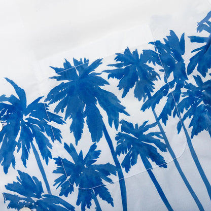 Palm Tree Hawaiian S S Shirt Blue