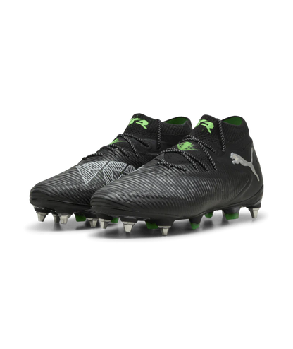 PUMA Future 8 Ultimate Mxsg Soft Ground Soccer Cleats Black Cool Light Grey Fluo Green