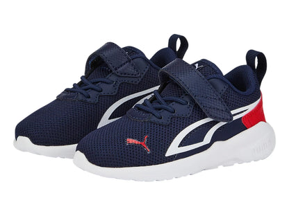Tenis PUMA All Day Active Azul Marino y Rojo para Niño