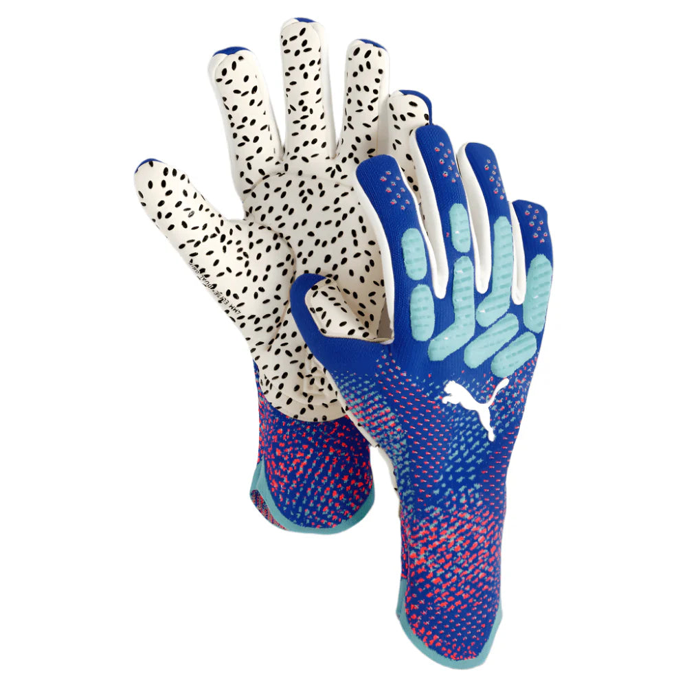 PUMA Future Ultimate NC Goalkeeper Gloves Blue Sunset Glow Electric Pepp