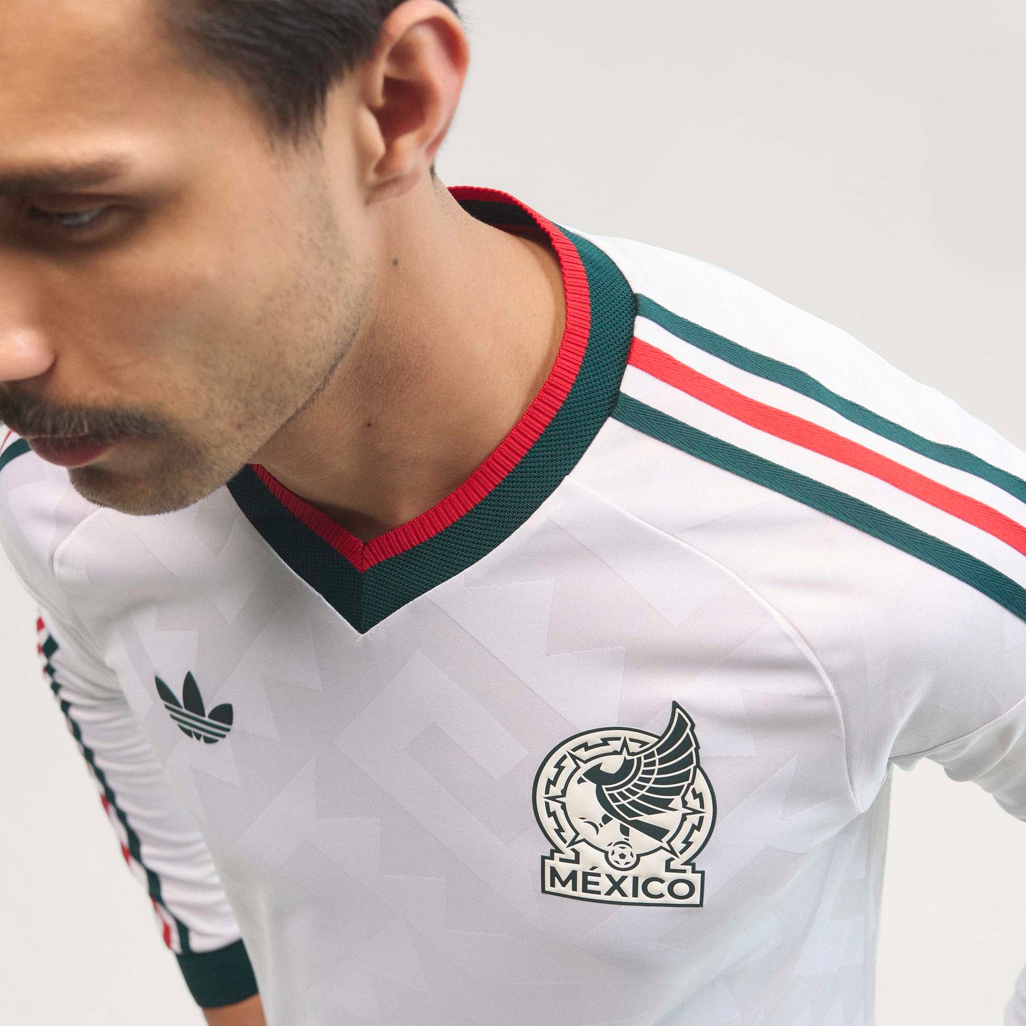 adidas Mexico Away Authentic Long Sleeve Mens Soccer Jersey 2026 White