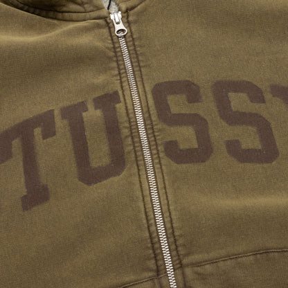 Faded Graphic Zip Hoodie Olive