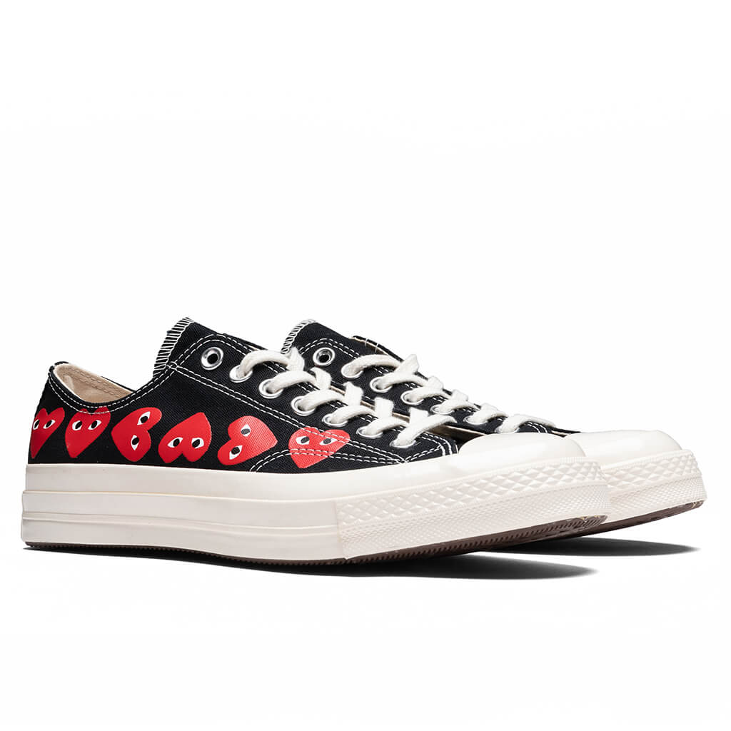 Converse x Comme Des Garcons PLAY All Star Chuck 70 Ox Multi Heart Black Red