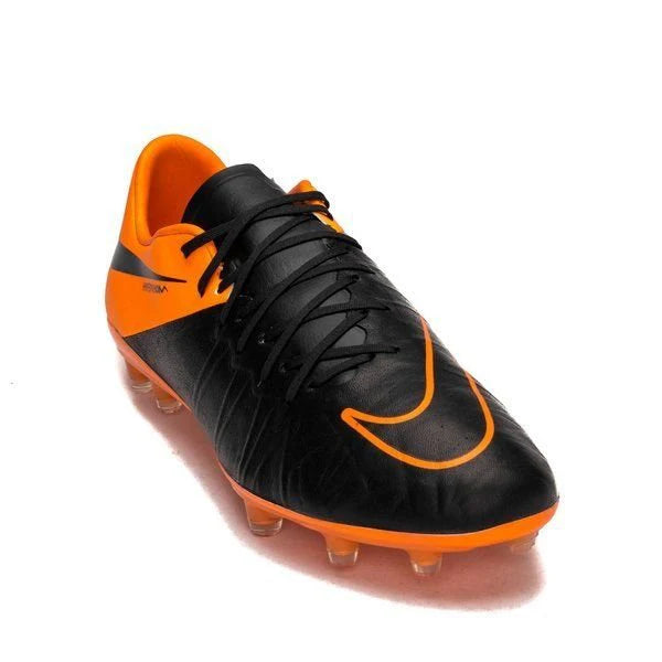 Nike Hypervenom Phinish Leather FG Firm Ground Soccer Cleats Black Total Orange