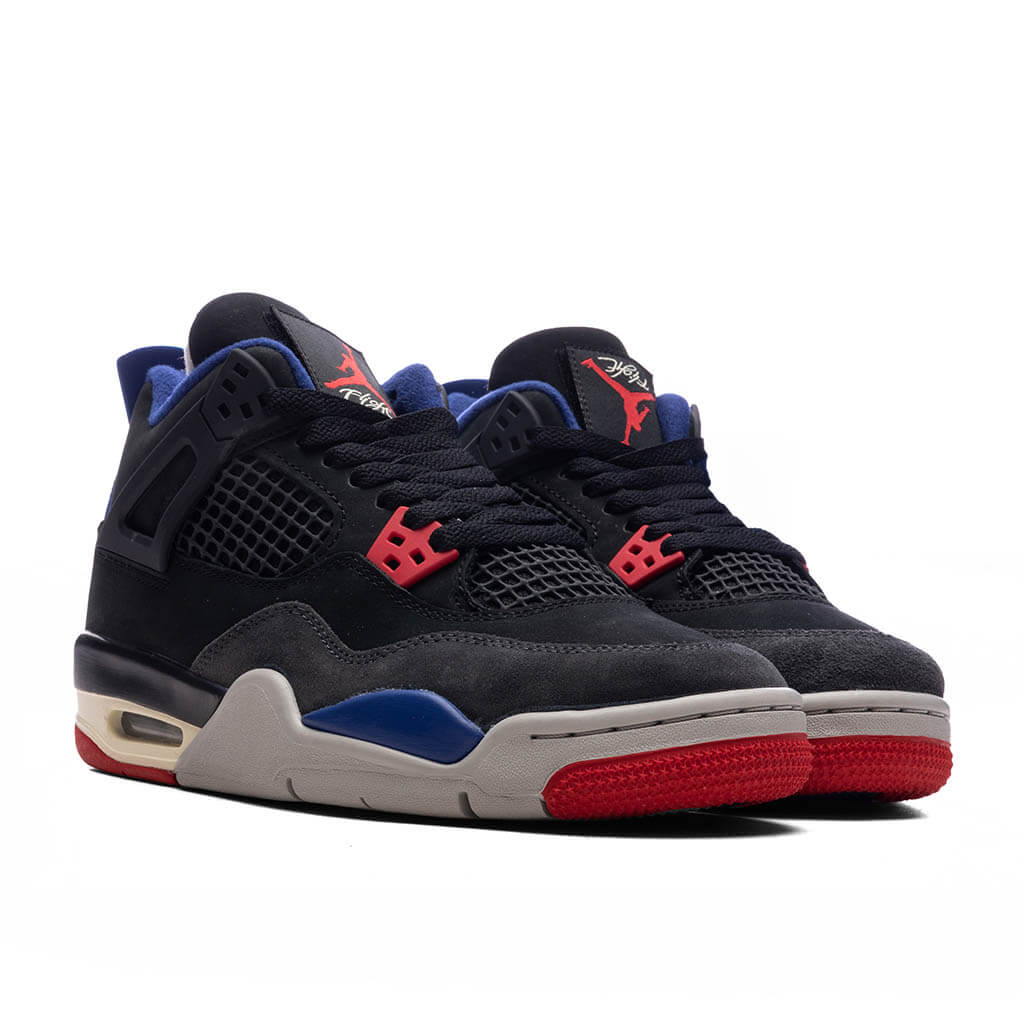 Air Jordan 4 Retro Rare Air GS Black Fire Red Deep Royal Blue
