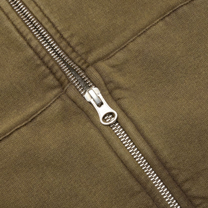Faded Graphic Zip Hoodie Olive