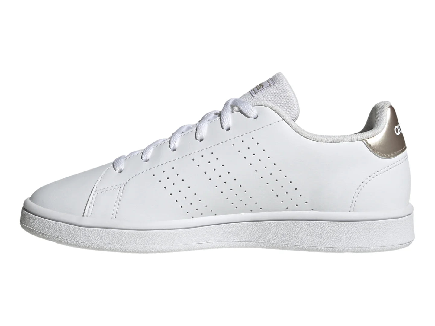 Tenis Adidas Advantage Base Blancos y Champagne para Mujer