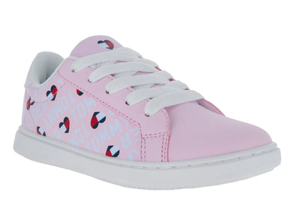Tenis Tommy Hilfiger Iconic Court Rosa y Blanco para Niña