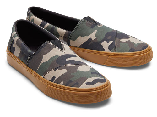 Zapatos Alpargatas TOMS Camuflaje Verde para Hombre