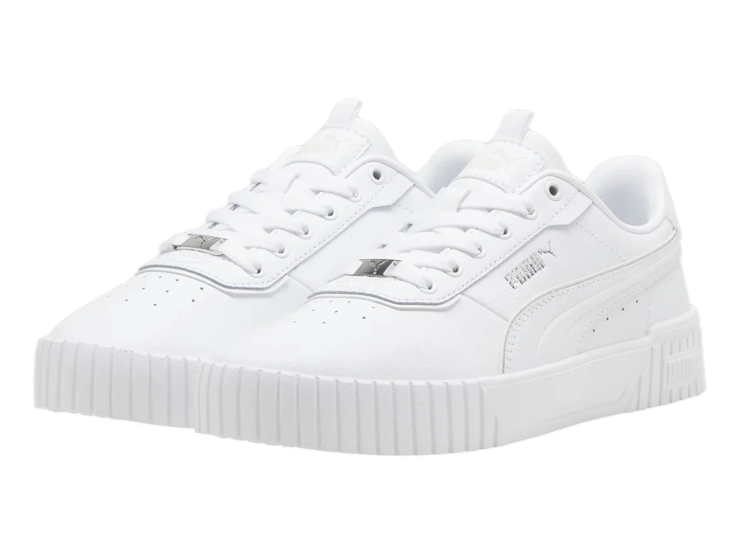 Tenis PUMA Carina 20 Lux Blanco y Plata para Mujer