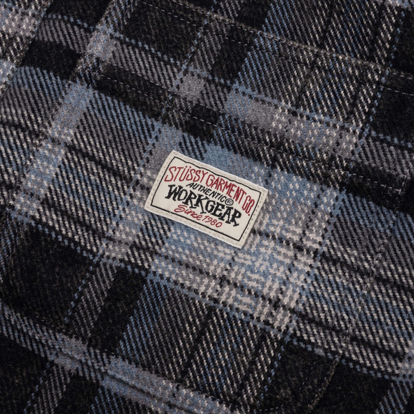 Heavy Washed Plaid Shirt Blue