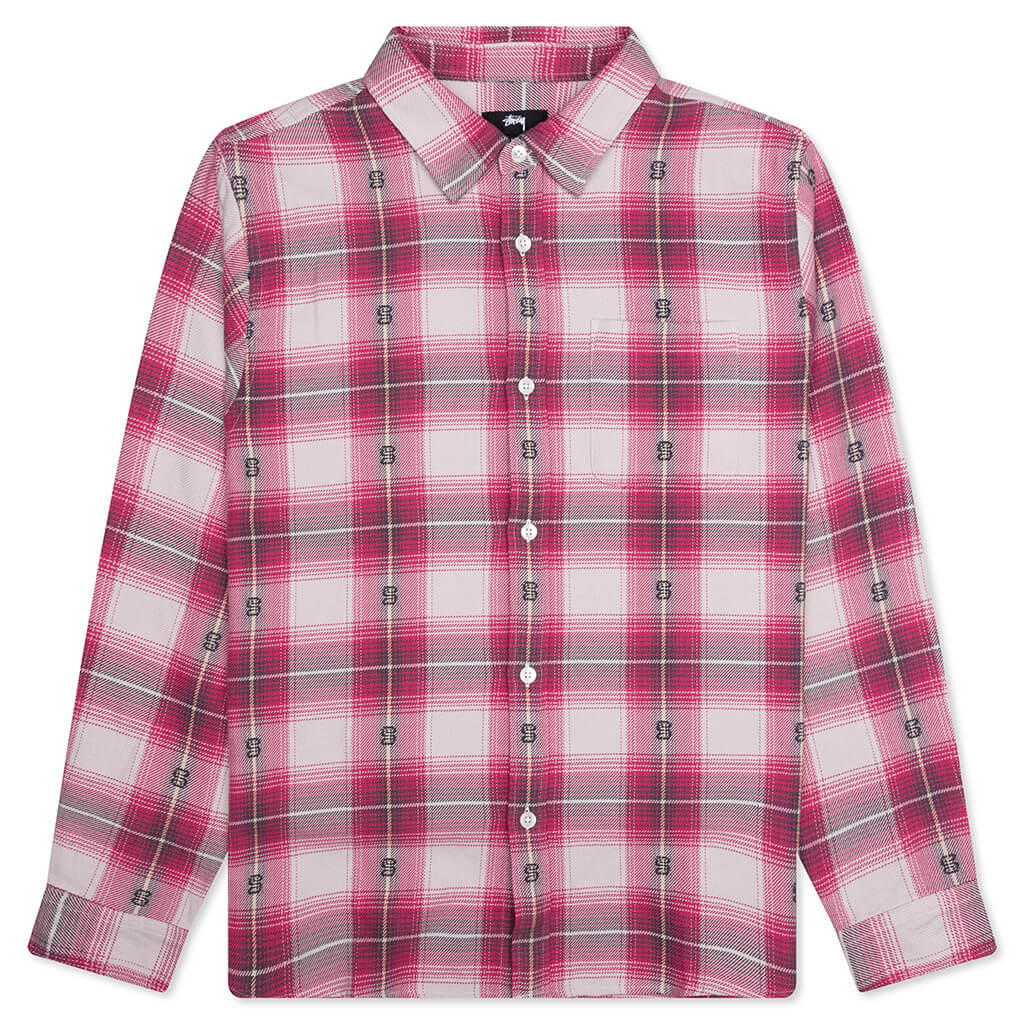 Motif Plaid Shirt Pink