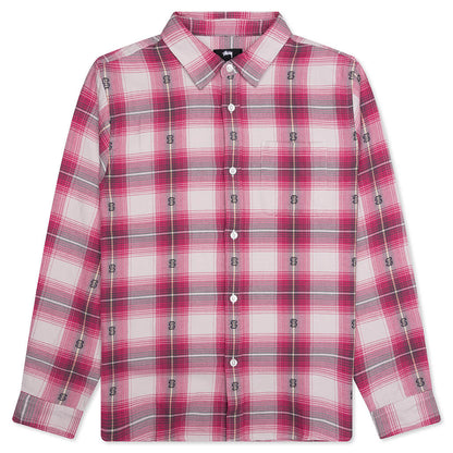 Motif Plaid Shirt Pink