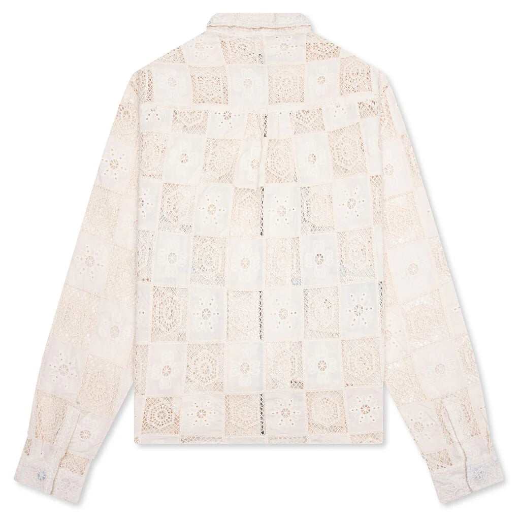 Crochet Full Zip Jacket Bone